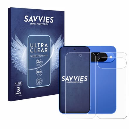 Savvies - Screenprotector voor Google Pixel 10 (Voor+Achter) - Folie Beschermfolie transparant 6 Stuks