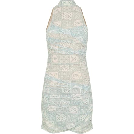 Off White Dames Tulle Hoge Kraag Slip Dress (Blauw/Wit)
