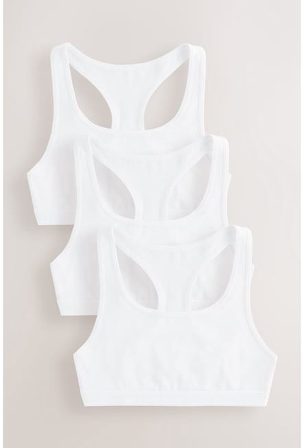 Next - Meisjes - Set van 3 korte tops met racerback - Wit