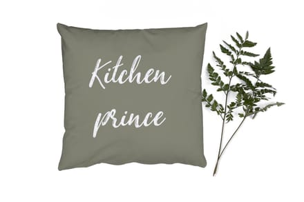 Sierkussens - Kussentjes Woonkamer - 60x60 cm - Quotes - Kitchen prince - Mannen - Spreuken
