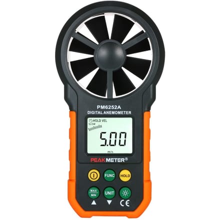 Anemometer Draagbare Windsnelheidsmeter Zwart & Oranje PEAKMETER Handheld zwart/oranje