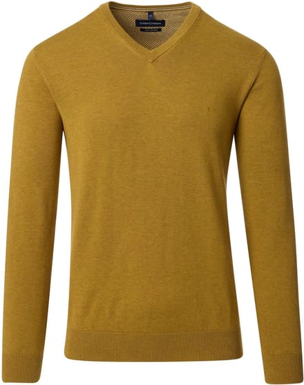 Casa Moda Pullover V-Hals Geel - Maat 5XL - Heren - Pullovers
