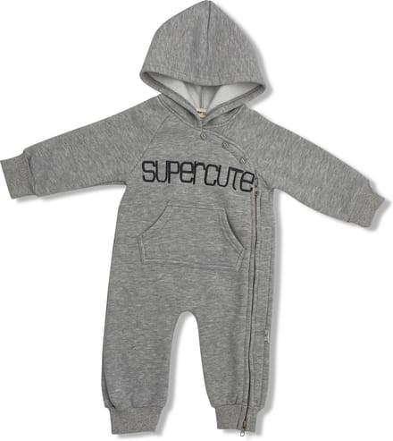 Supercute jumpsuit gemêleerd grijs kruippak maat 68/74