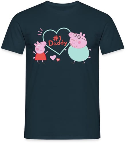 Peppa Pig Design Nr. 1 Papa: Peppa & Papa Pig T-Shirt Heren
