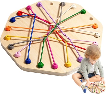 Knopen Ontknoping Puzzel - Touw Uitdaging - Cognitieve Training - Hout Materiaal - 24 x 24 x 4 cm