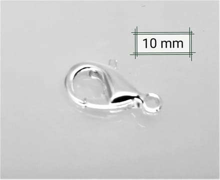 15 x Karabijnsluiting zilverkleurige 10 mm - Nikkelvrij