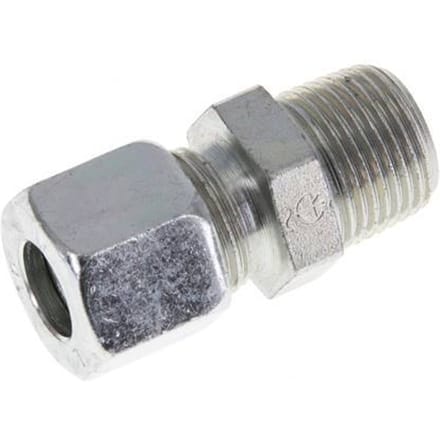 10L & R3/8'' Verzinkt Stalen Rechte Snijringkoppeling Buitendraad 315bar ISO 8434-1