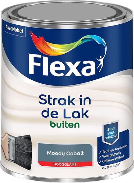 Flexa - Strak In De Lak Buitenlak Hoogglans - Moody Cobalt - Mengverf - 750 Ml