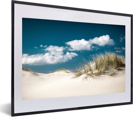 Fotolijst incl. Poster - Strand - Duinen - Gras - 60x40 cm - Posterlijst