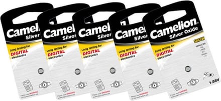Camelion SR43 / SG12 - zilveroxide knoopcel - 1.55 volt / 5 stuks