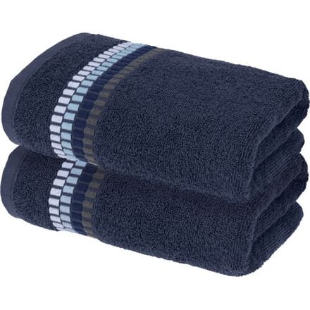 LIVARNO Set van 2 handdoeken 50 x 100 cm (Donkerblauw)