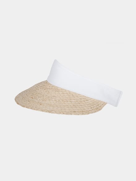 Olinka - Raffia zonneklep - Wit
