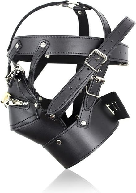 PU leren hoofdmasker met mondrits