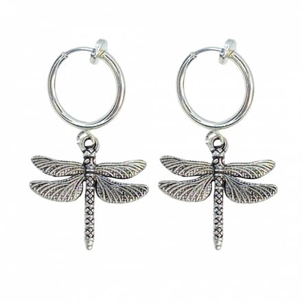 Klem oorbellen- libelle-zilverkleur-geen gaatje-Charme Bijoux