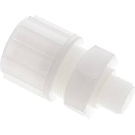 20x13mm & G3/8'' PVDF Rechte Knelfitting Buitendraad 10bar Kunststof en Polyamide