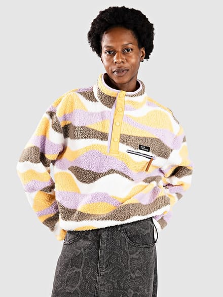 Blue Tomato Wavy Polar Teddy Half-Zip Fleece Trui roze