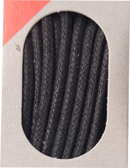 Bob Veter - Zwart - Extra Dun Rond - Wax - Lengte 90 cm - Dikte 2 mm - Schoenveter