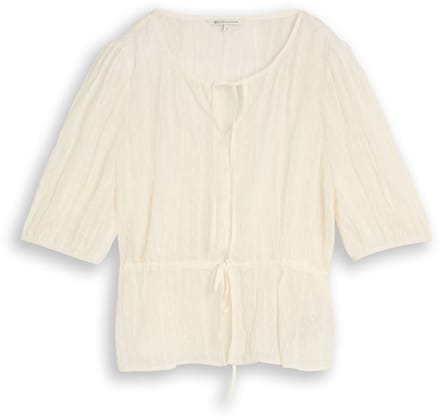 Tom Tailor Denim - Blouse met strik - Maat XL - off white