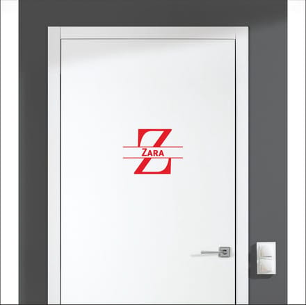 Deursticker Met Naam -  Zara - Rood