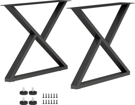 HOMCOM - Tafel met poten - Staal - 60 x 10 x 43 cm - Zwart