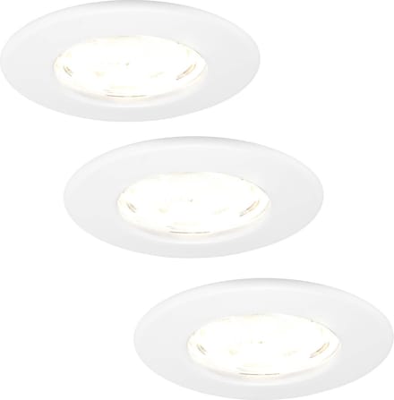 Ledvion - 3X LED Inbouwspot - Dimbaar - 5W - 2700K - Ø84mm - IP65 - Wit
