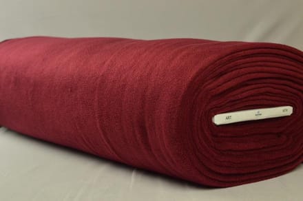 Fleece stof - Bordeaux rood - 10 meter