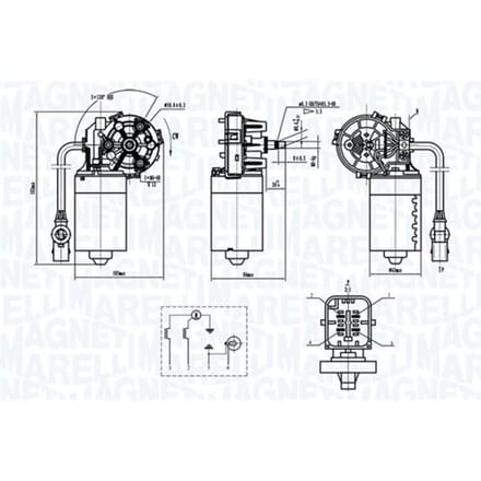 Voorruitreiniging - Ruitenwissermotor MAGNETI MARELLI 064370000010