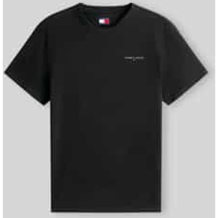 Cotton Round Neck T-shirt with Short Sleeves - Black