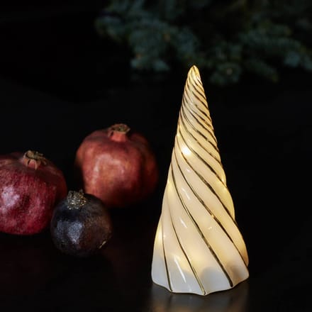 Sirius LED-decoratiefiguur Vilma, wit/goud, hoogte 19 cm, glas, batterij