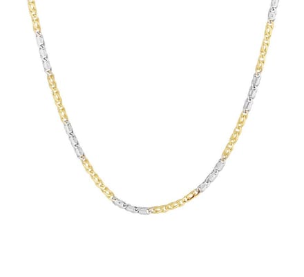 YO&NO -  Ketting - Goud -  Valkenoog -  2,1 mm -  45 cm - Sieraden vrouw - 5,83gr - 585 Goud