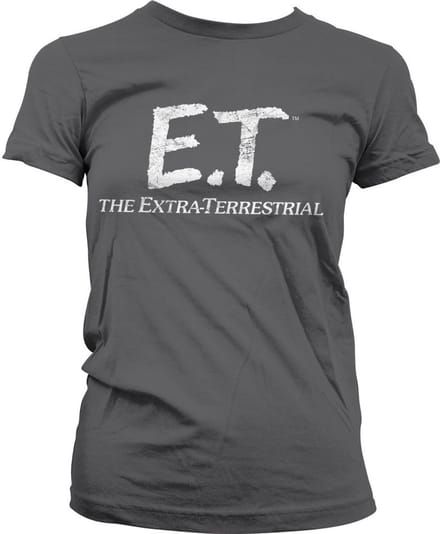 E.T. Extra-Terrestrial Distressed Logo Girly T-shirt voor dames, donkergrijs