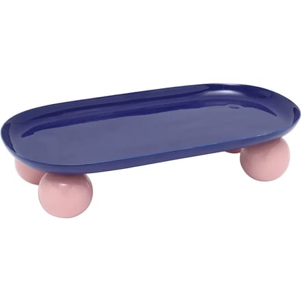 Present Time Dienblad Double Funky Oval - Blauw - 39x16x6cm - Modern