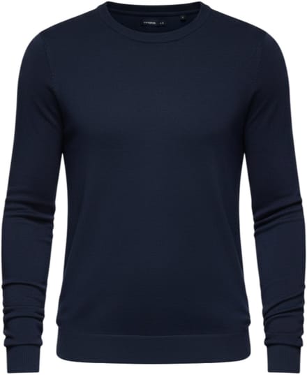 OMBRE Trui - Regular Fit - Viscose - Lange Mouw Marine M