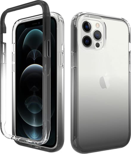 Hoesje geschikt voor iPhone 14 - Full body - 2 delig - Shockproof - Siliconen - TPU - Zwart