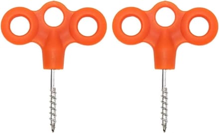 Grondankers - Haringen - Buiten bevestigen - Drie gaten ontwerp - 6.5 cm - Oranje