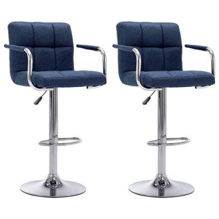 vidaXL - Barstoelen - 2 - st - stof - blauw