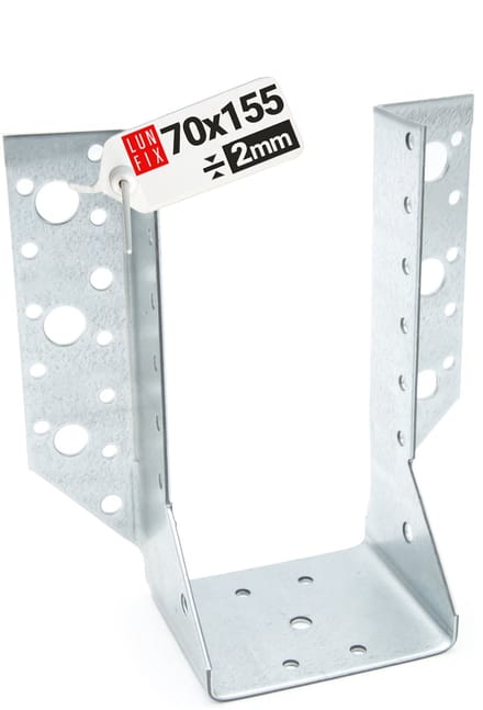 Balkenschuh - 70x155 mm - Typ A - 2 mm dik - U-vormige balkdrager - houten balkverbinder