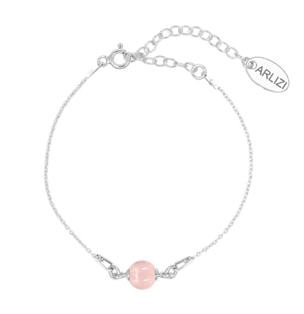 ARLIZI 2042 Armband rozenkwarts - sterling zilver - 19 cm