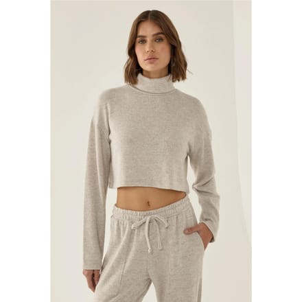 Structuur Turtleneck Crop Trui