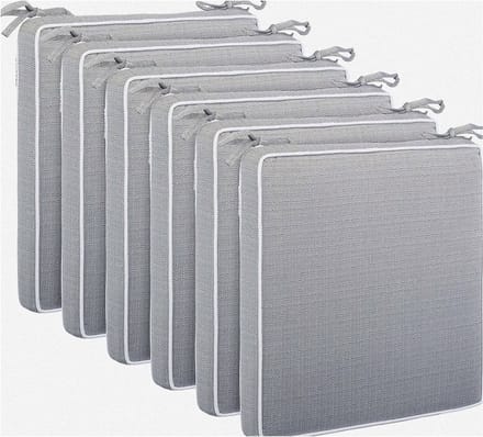 Set van 6 Zitkussens – Donkergrijs – Water- en vuilafstotend – 40x40x4 cm