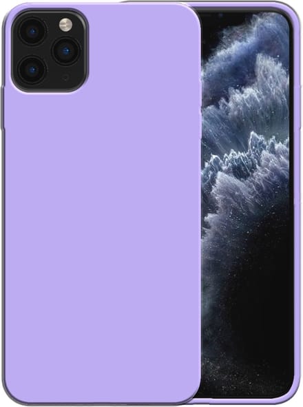 Smartphonica Siliconen hoesje voor iPhone 11 Pro Max case met zachte binnenkant - Paars geschikt voor iPhone 11 Pro Max