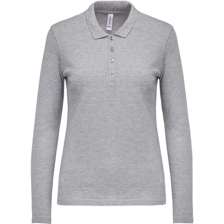 Kariban Piqué-damespolo lange mouwen K257 - Dark Grey - M
