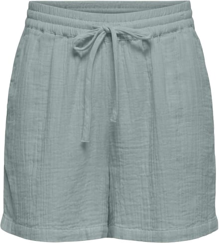 ONLY Women Structure Fabric Shorts made of Cotton Short Paperbag Summer Pants with Drawstring ONLTHYRA