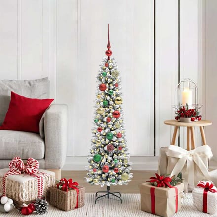 vidaXL - Kunstkerstboom - Wit - 120 - cm - PVC - en - Metaal - en - Plastic