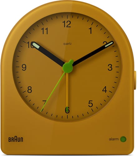 Braun BC22Y - Wekker - Analoog - Halfrond - Alarm - Stil uurwerk - Geel