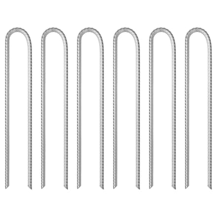 vidaXL - Tentharingen - 6 - st - U-vormig - Ø11,3 - mm - 37 - cm - gegalvaniseerd - staal