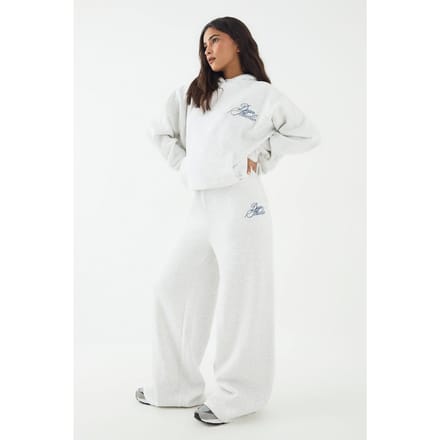 boohoo Dames DSGN Studio Contrast Script Jogger met rechte pijpen | Ash Grey | Maat: XL