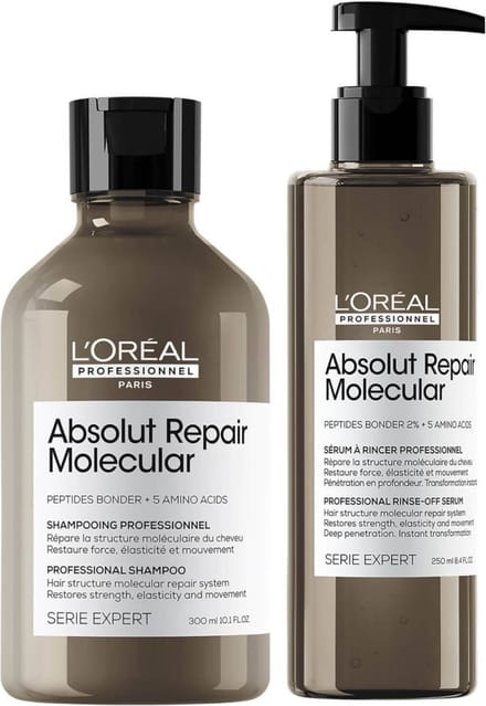 L`Oreal Professionel - Absolut Repair Molecular Set - Beschadigd Haar Pakket - Shampoo + Rinse Off Serum - Serie Expert Gift Set