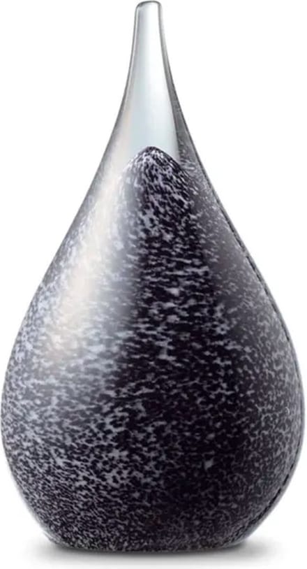 Urnencenter© Druppel Mini Urn Zwart Wit Melange
