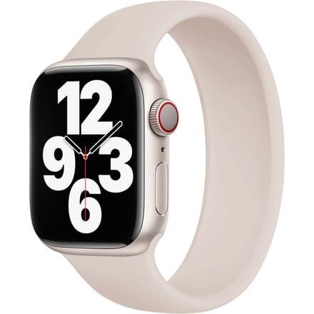 Apple Siliconen solobandje voor de Apple Watch | 38/40/41/42 mm - Maat 4 - Starlight